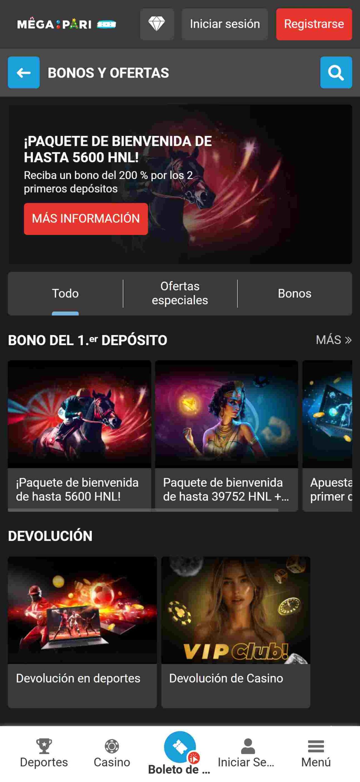 Megapari Hondura bono