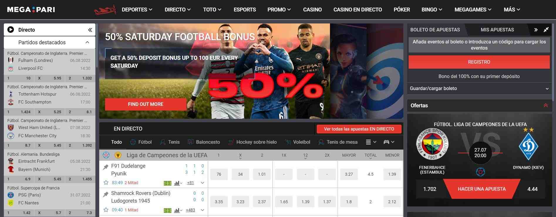 Megapari apuestas deportivas