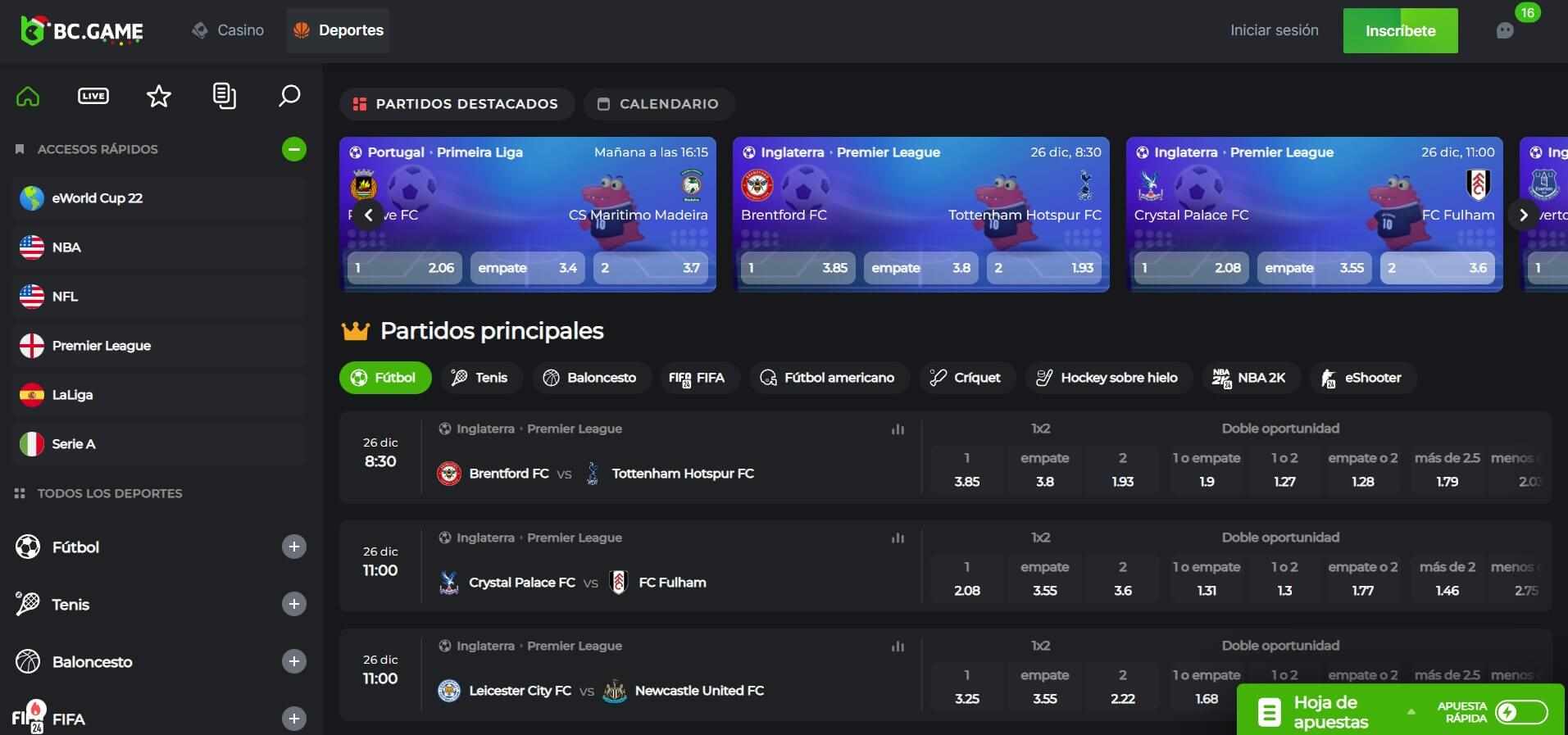 BCGAME España deportes