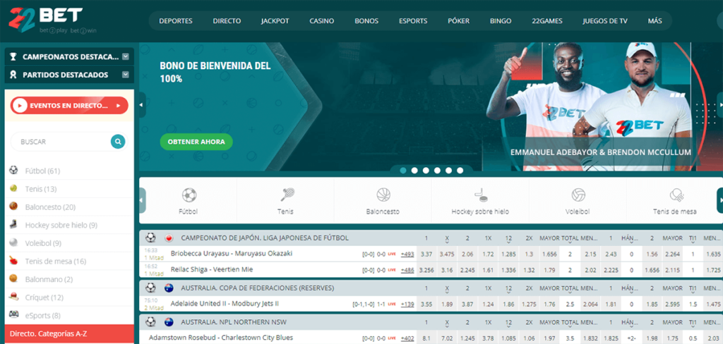 22bet casa de apuestas