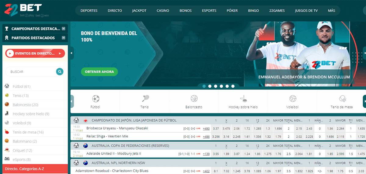 22bet casa de apuestas