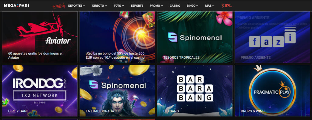 megapari bonos de casino