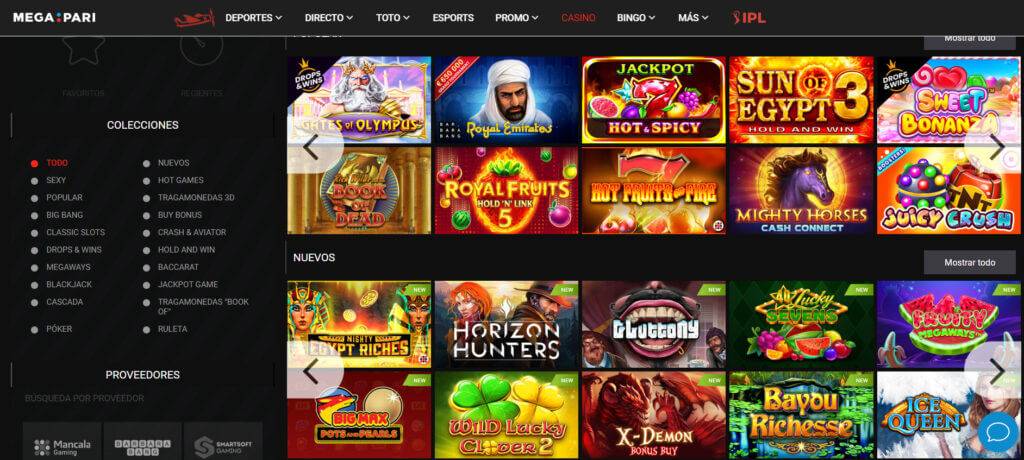 megapari casino juegos