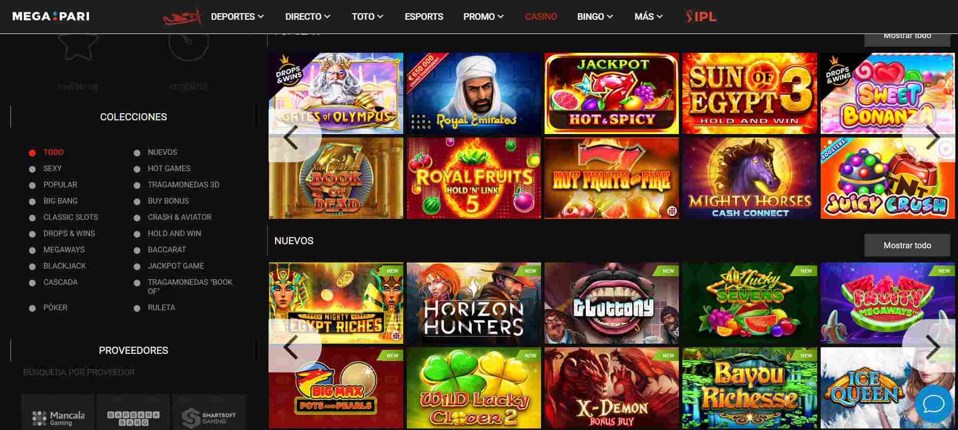 megapari casino juegos