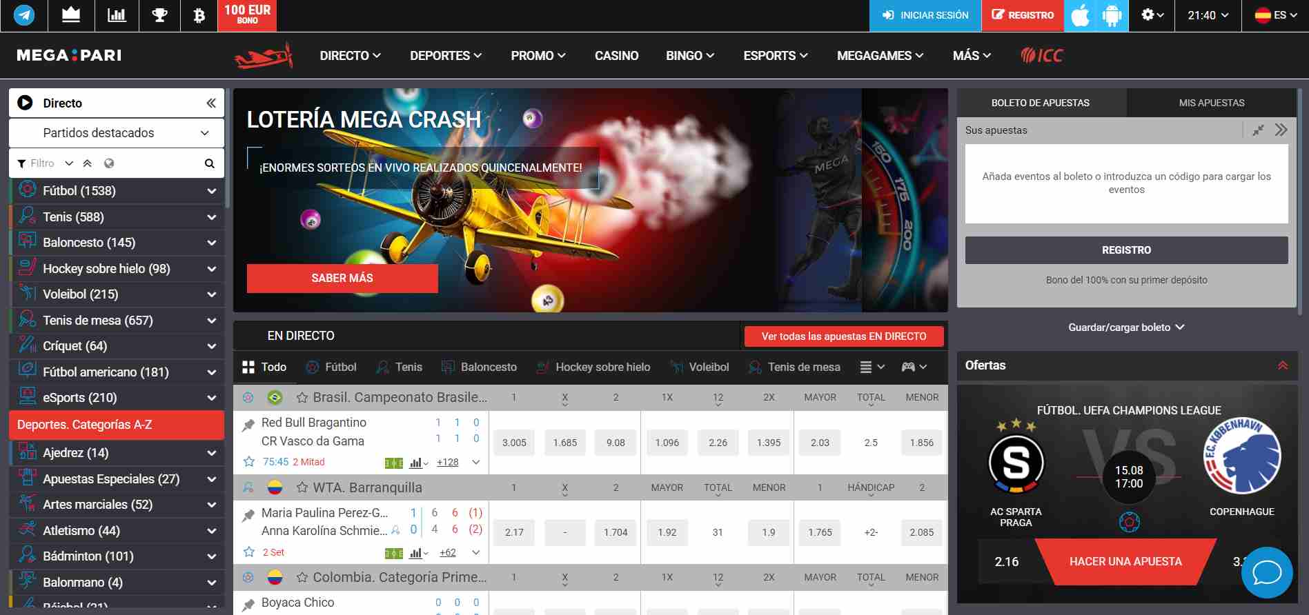 Megapari reseña casa de apuestas