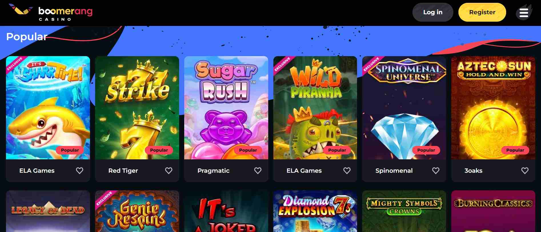 juegos de Boomerang casino