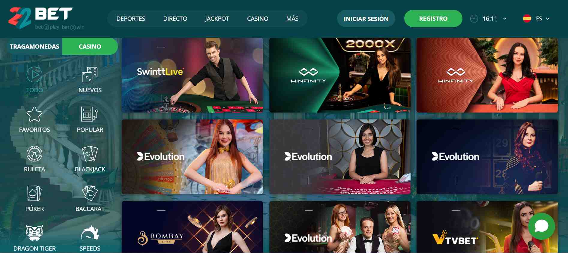 22bet casino reseña
