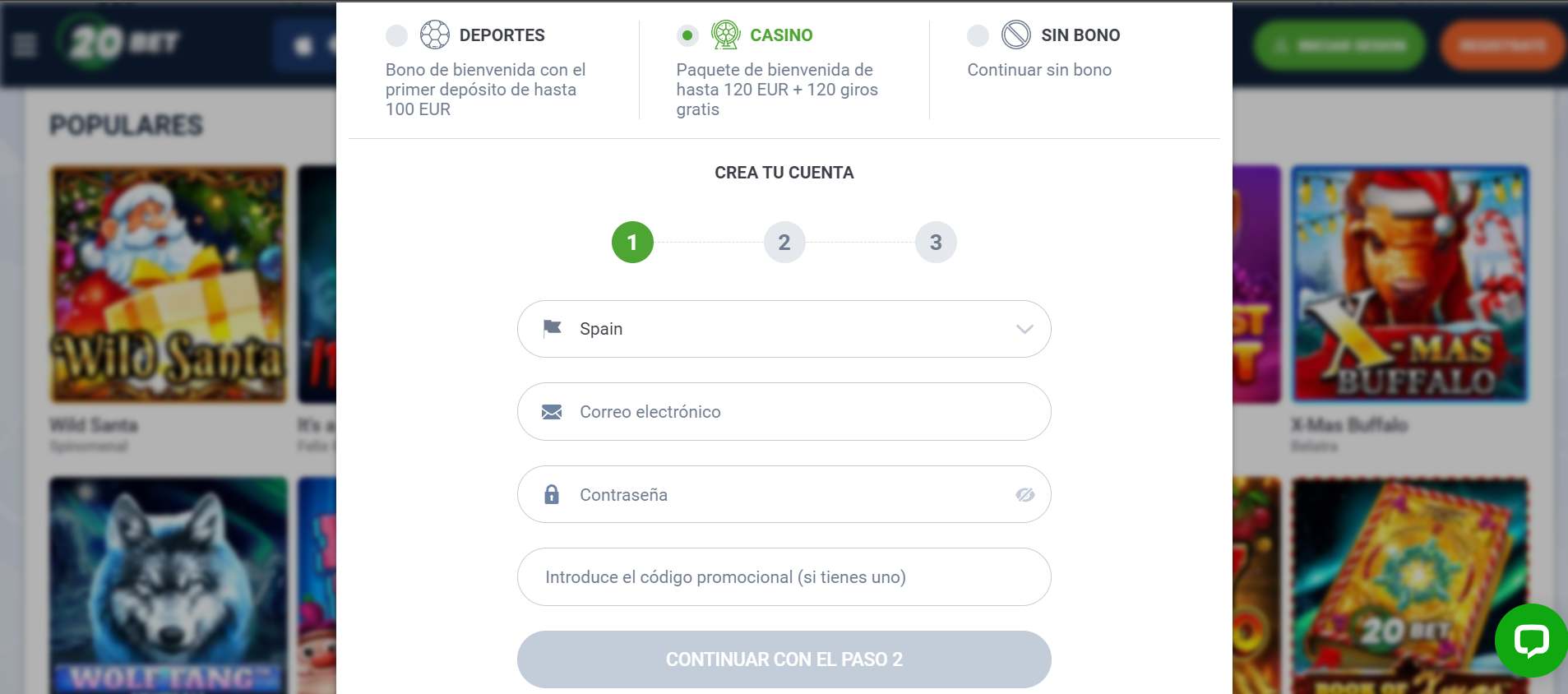 20bet casino reseña