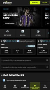 Apuestas deportivas en Sportuna
