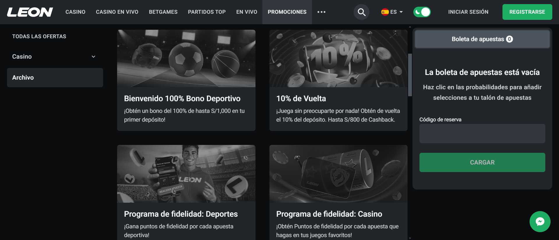 Leon bonos y promociones