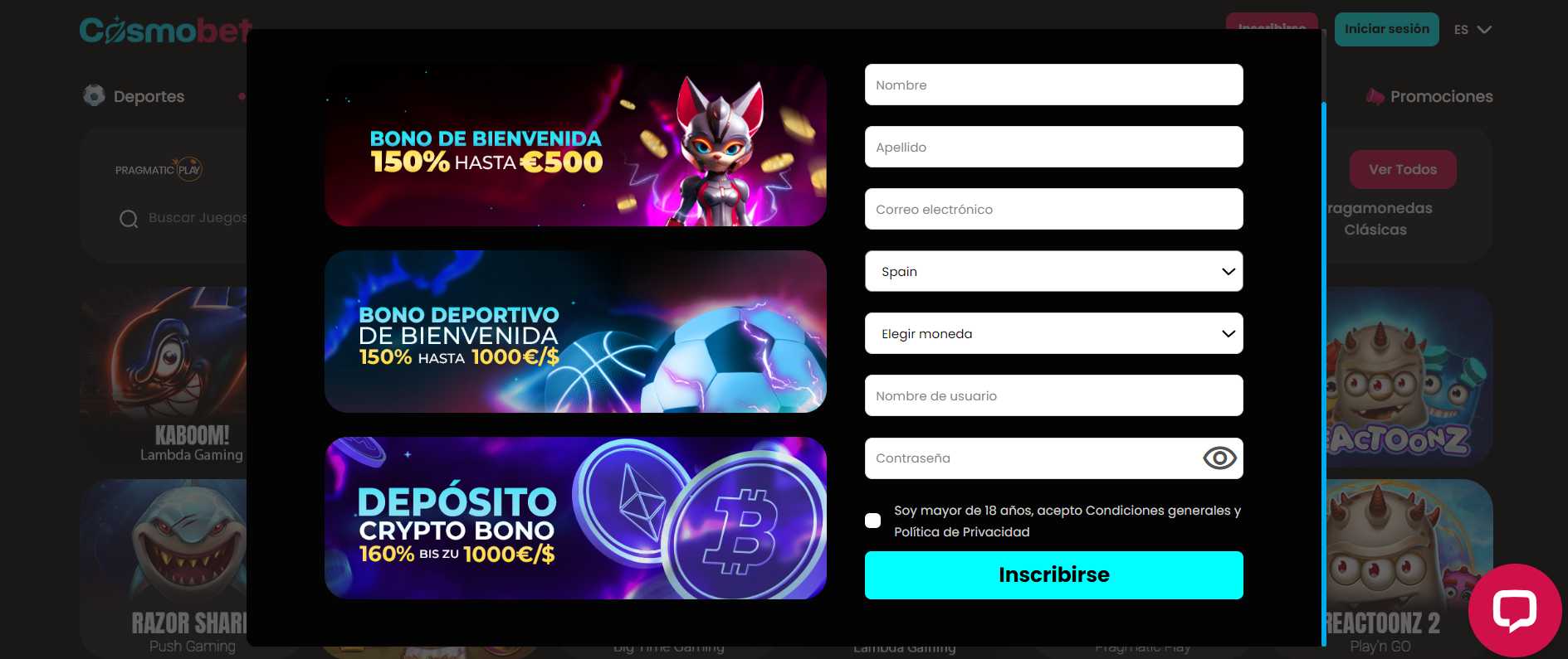 Reseña de Cosmobet Casino