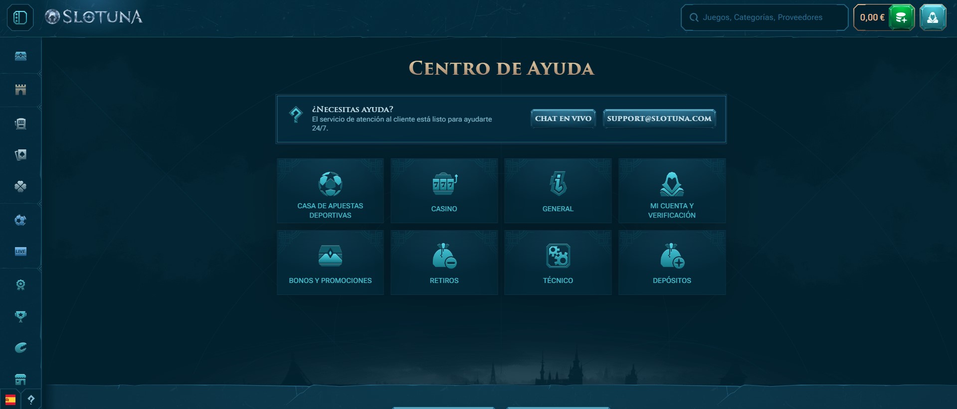 Atención al cliente en Slotuna Casa de Apuestas
