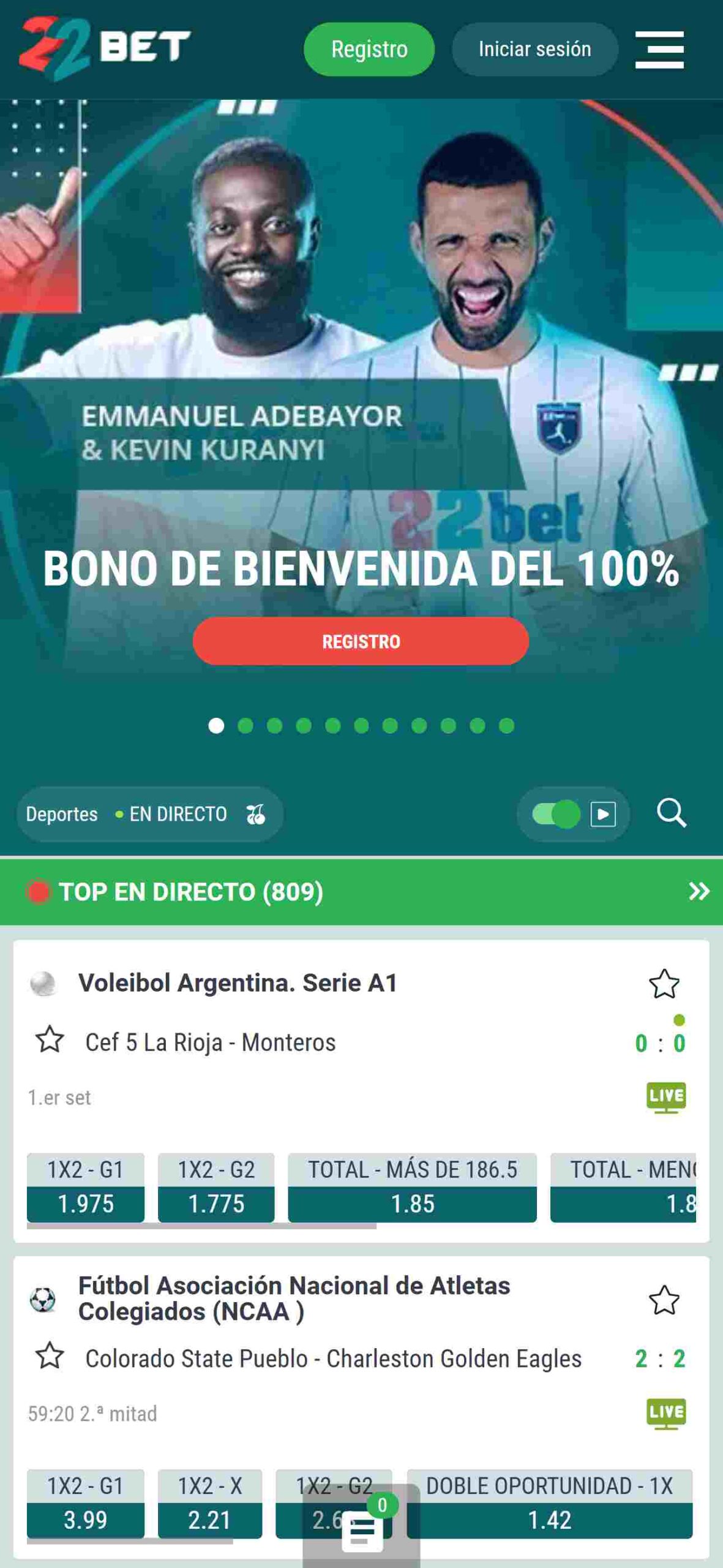 22bet bono de bienvenida