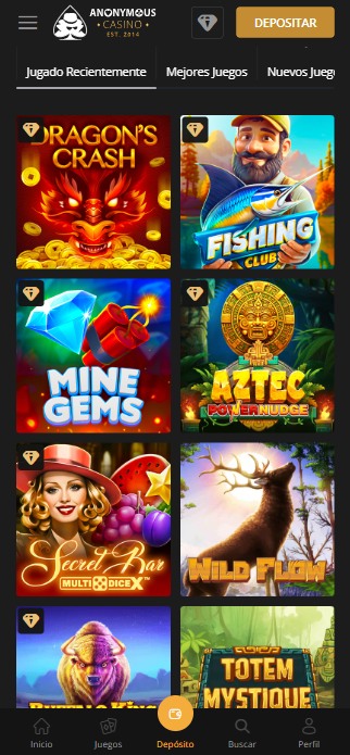 Anonymous Casino juegos