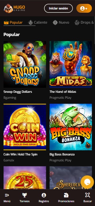 Hugo Casino juegos