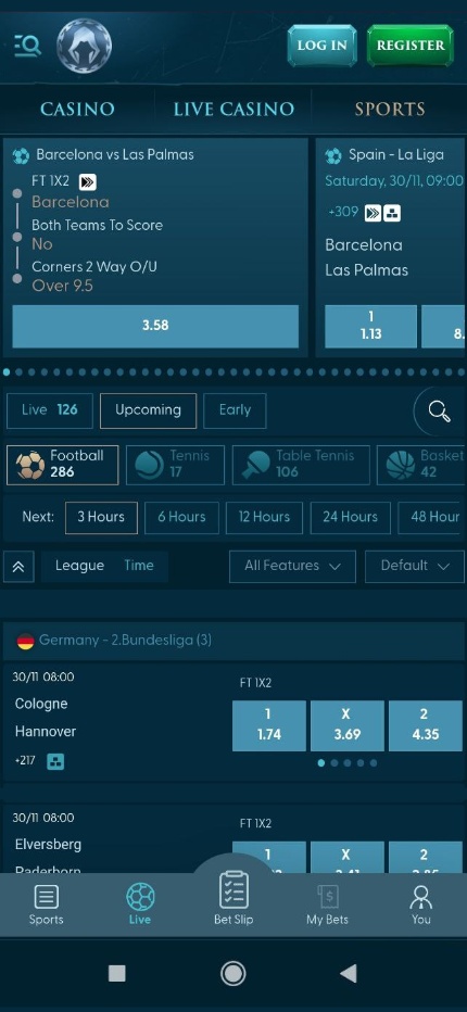Slotuna Bookmaker app móvil