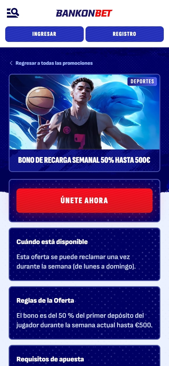 BankonBet bono de recarga