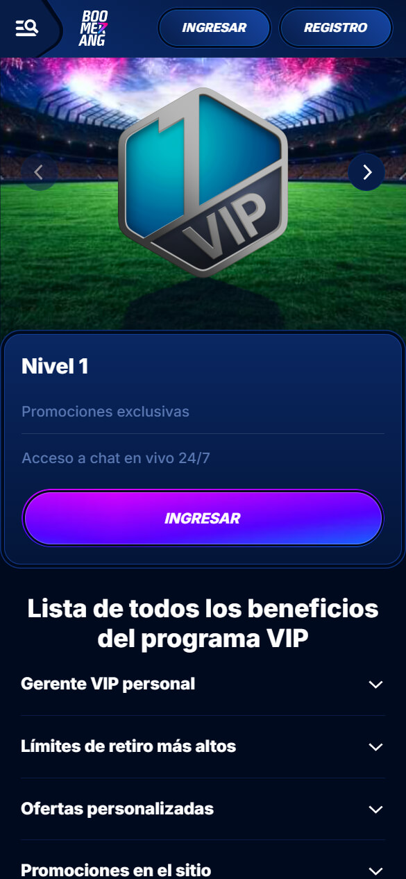 Club VIP de Boomerang bet