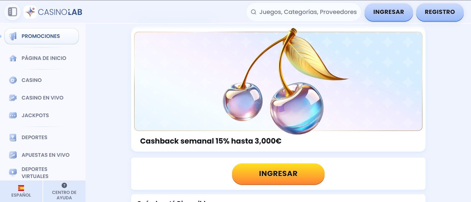 Bono de cashback Casinolab