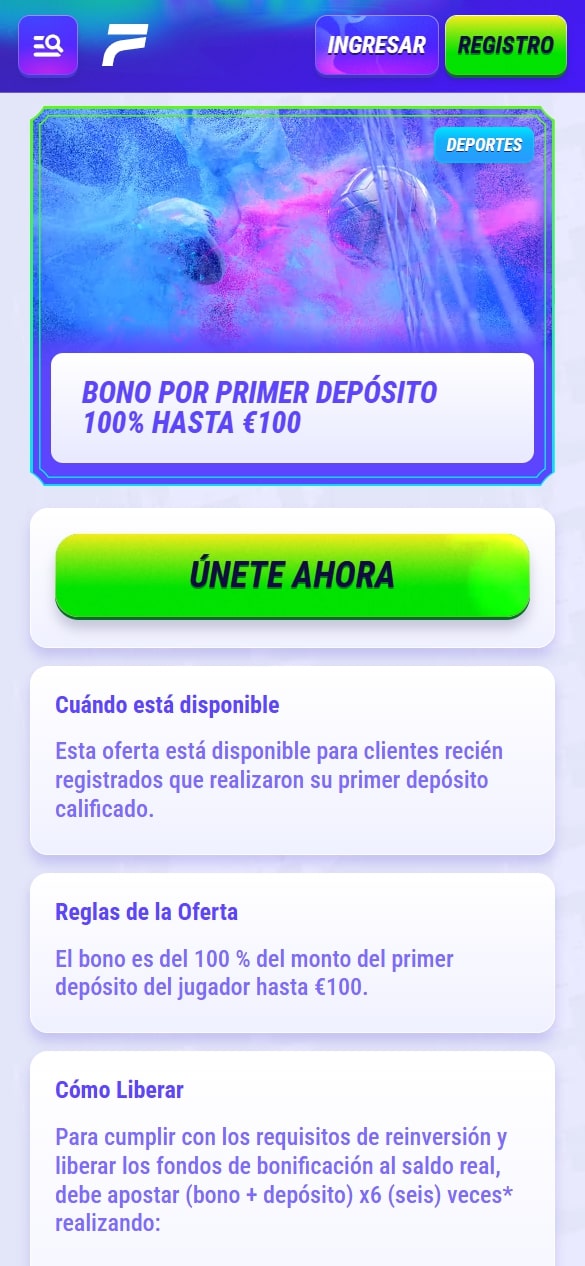 Bono de bienvenida de FunBet