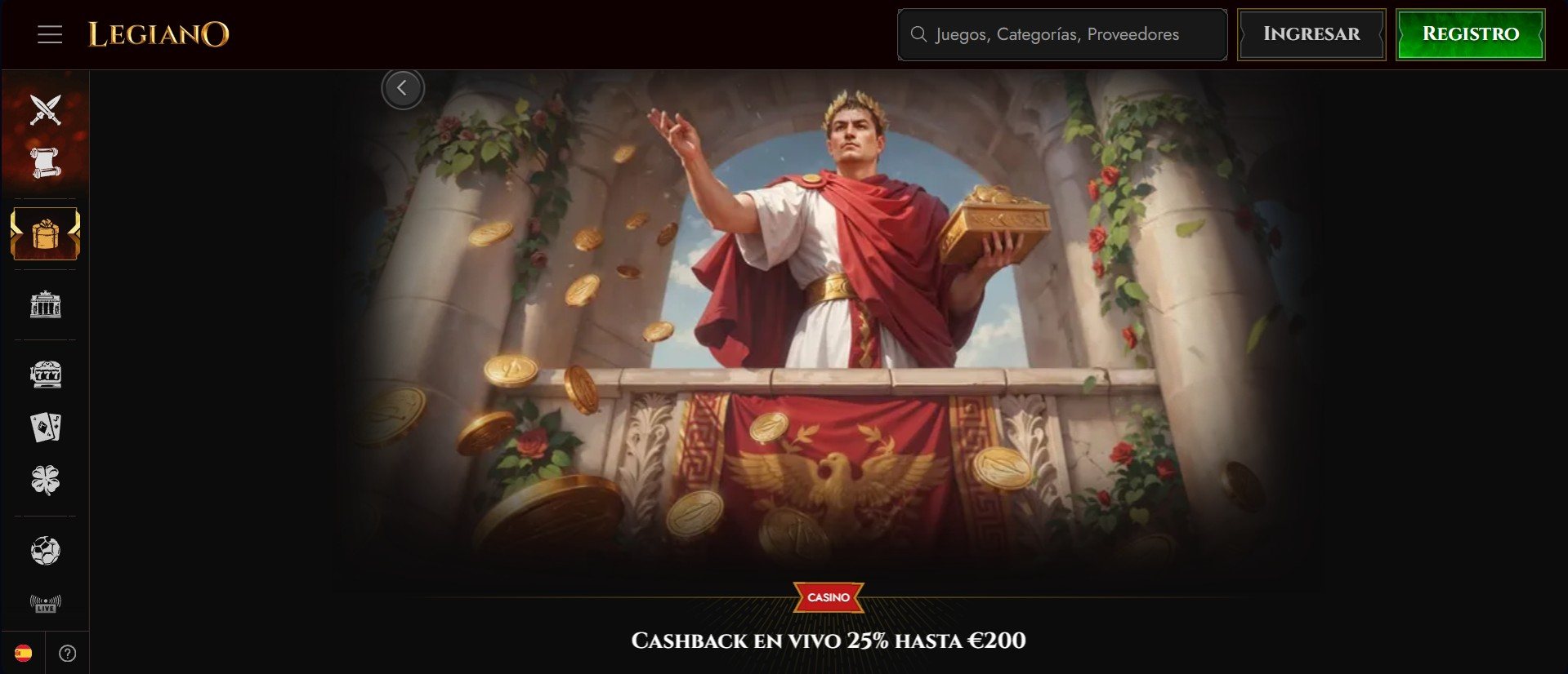 Legiano casino bono cashback