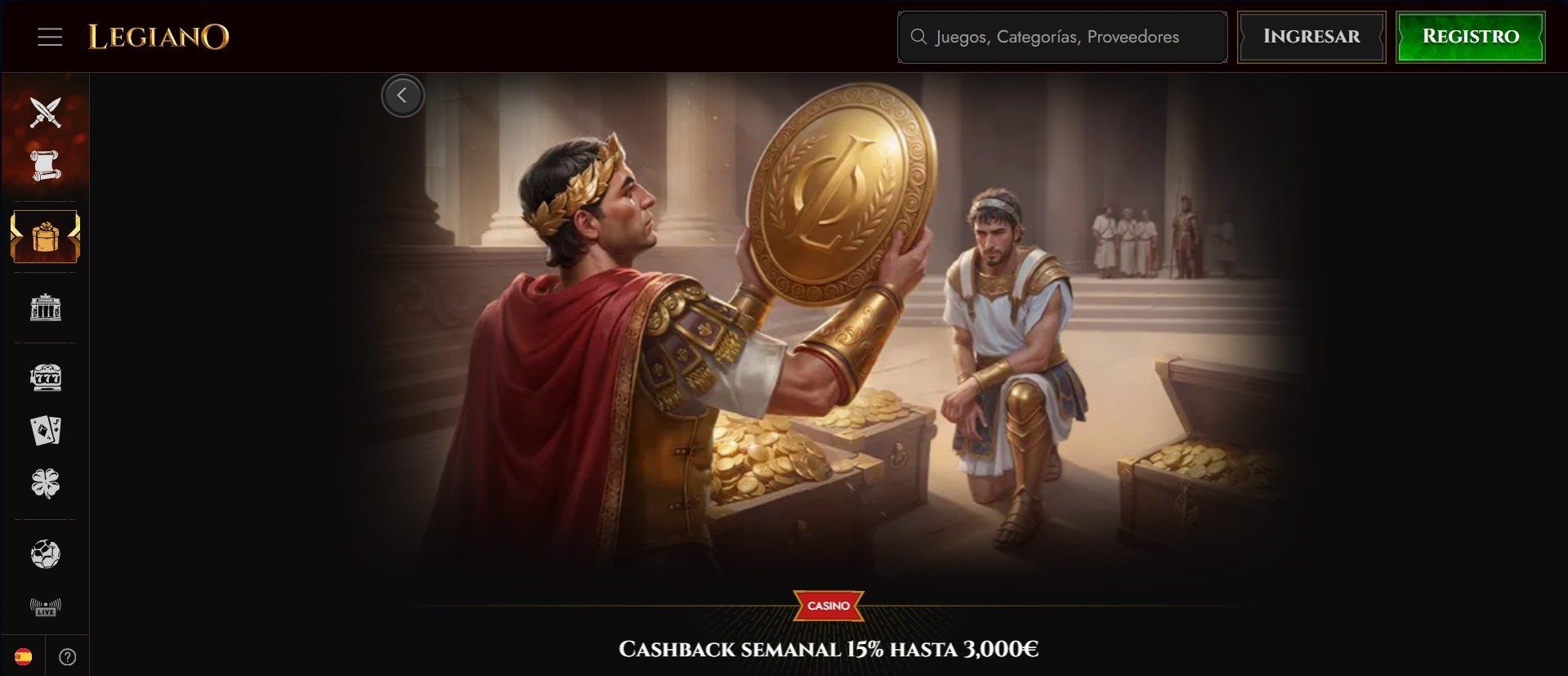 Legiano casino bono cashback