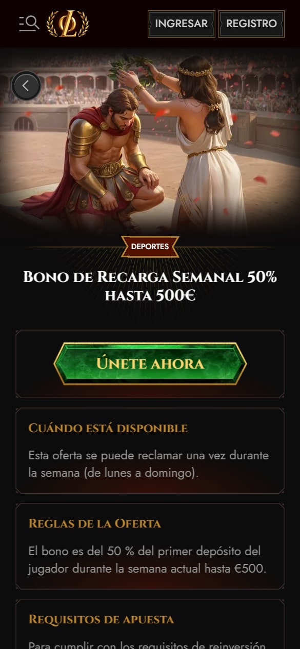 Legiano bono de recarga semanal
