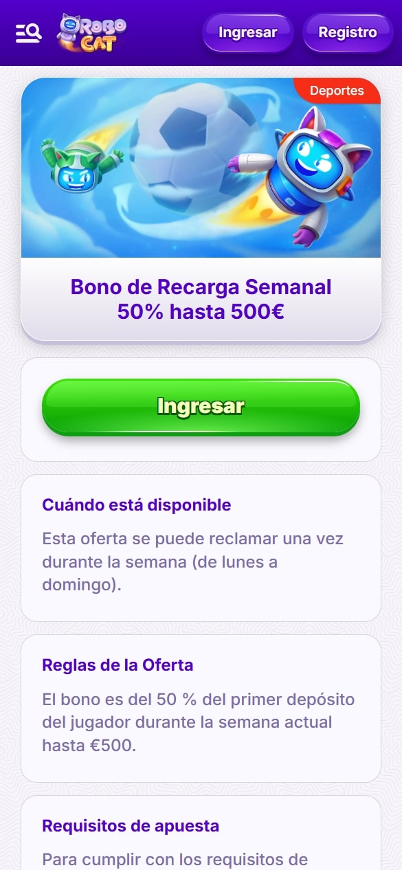 Bono de recarga Robocat