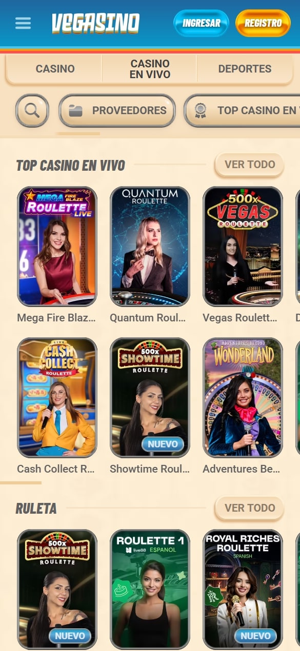 Vegasino casino en vivo