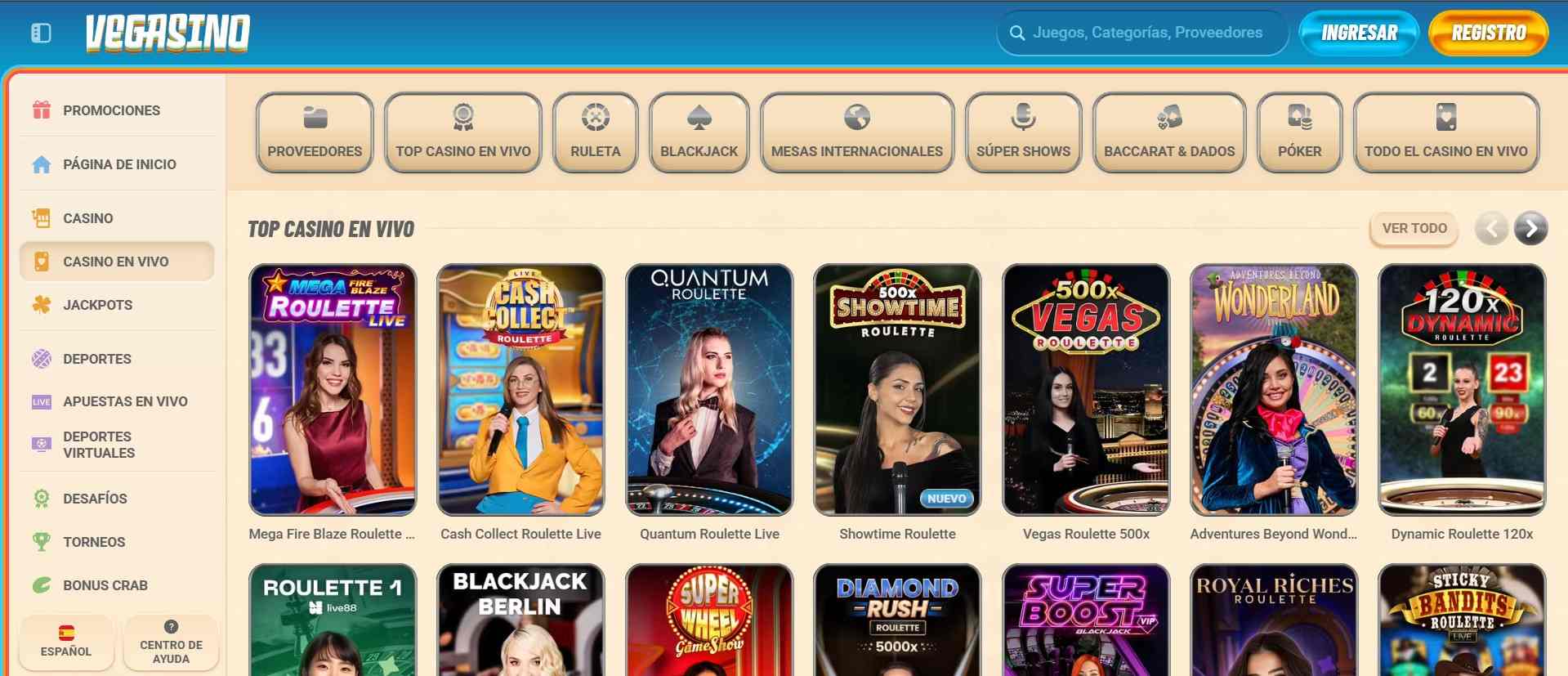 Vegasino casino en vivo