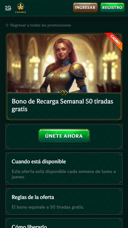 casinia weekly reload bonus