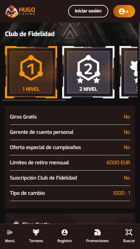 hugocasino VIP bonus