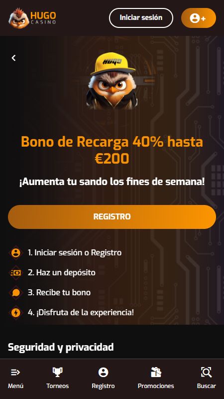 hugocasino weekend reload bonus