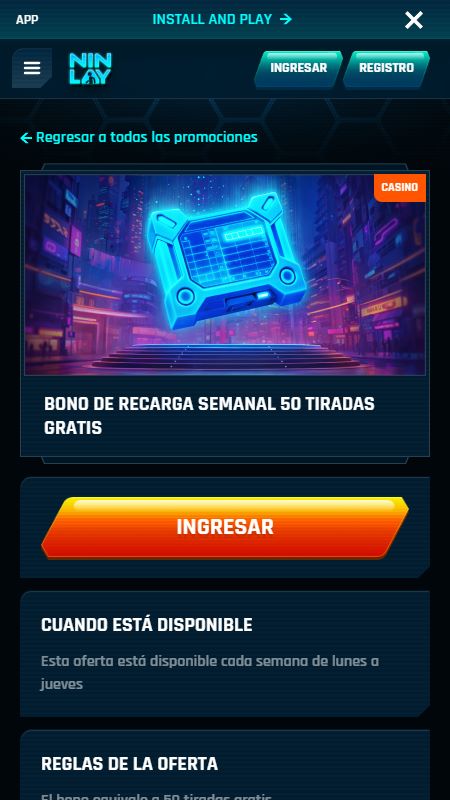 ninlay weekly reload bonus