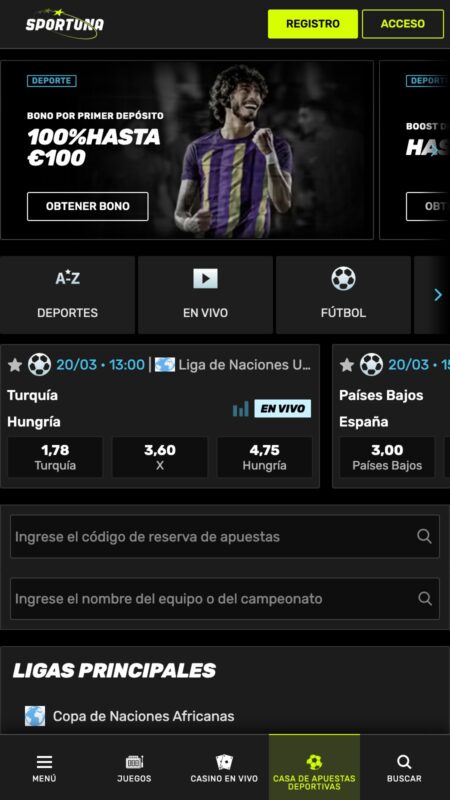 Sportuna Casa de apuestas