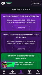 Bonos de casino en GlitchSpin