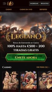 Bono y promociones Legiano Casino