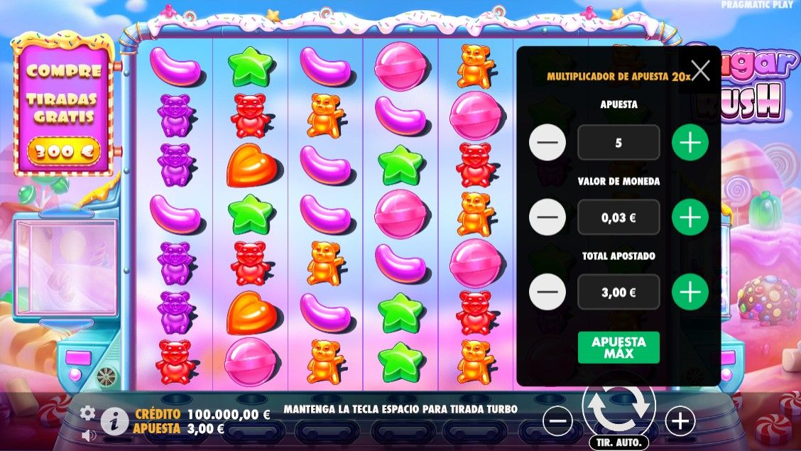 Símbolos de mayor y menor paga en Sugar Rush
