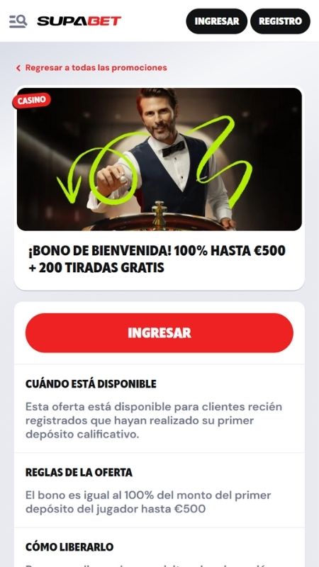 Bonos disponibles en Supabet Casino